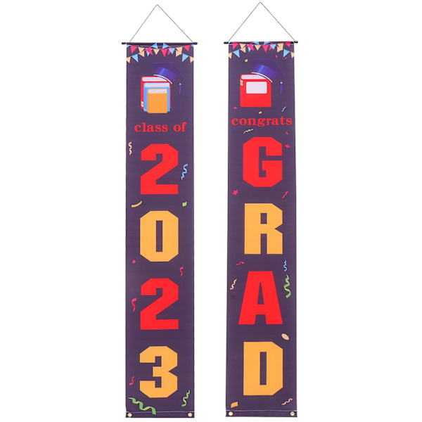 1 Par Graduation Party Layout Banner Dekoration 2023 Grad Party Koppling Dekoration Bakgrund Hängande Flagga
