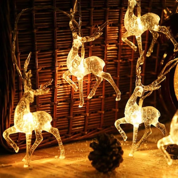 3m 20 Light Deer Lamp String Festival Light Night Light Led Solar Sika Deer Christmas Party Decorative Light