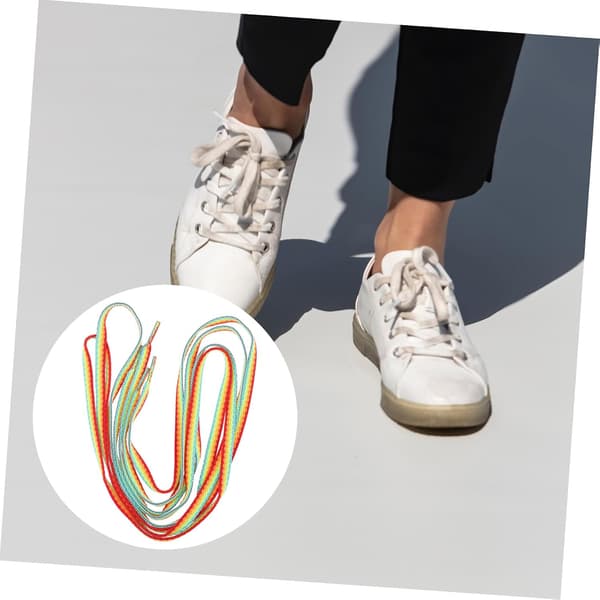 Regnbue polyester snørebånd til drenge og piger, sneakers, sportssko, elastiske snørebånd til mænd