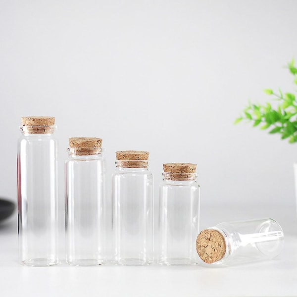 10 stk gjennomsiktige flasker Organisering av klart glass med lekkasjesikre korklokk Glassunderrør 12x3 cm 12x3cm