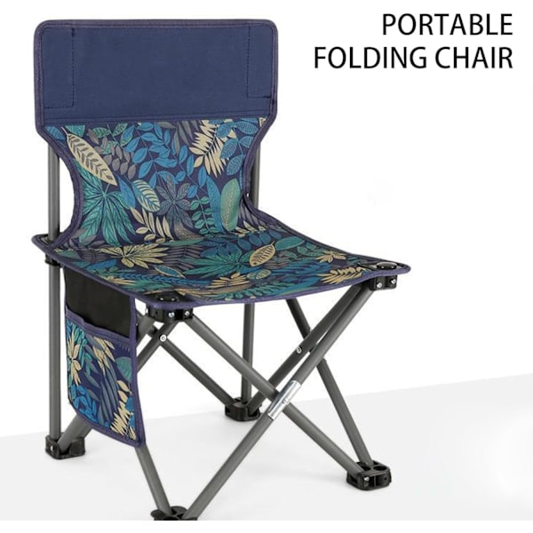 Camping Chair, Breathable, Comfortable, Foldable, Leaf Pattern, with Side Pocket, 58*36*36CM