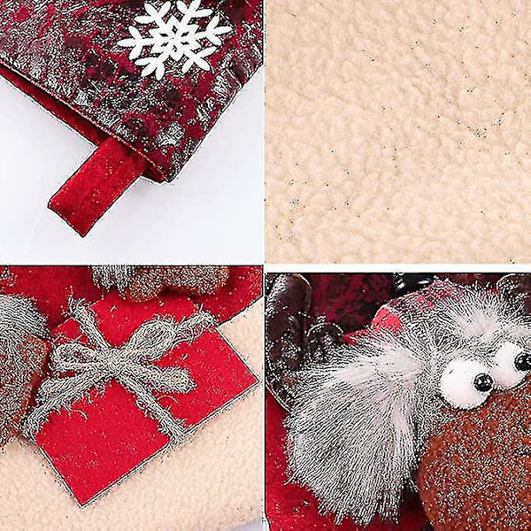 Julstrumpor, Mjuka Rensa & Snögubbe Julstrumpor Godispåsar, Presentpåsar För Hemmet, Fest, Träd, Hängande Dekorationer (Flerfärgade) (3-pack)