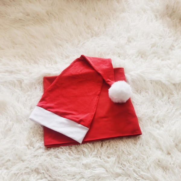 2-Pack Christmas Red Babymottak Teppe Beanie Sett Baby Christmas Swaddle Wrap Bandana Hat Nyfødt Fotografi Rekvisitter