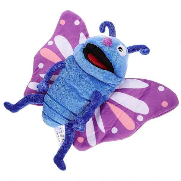 Cartoon Butterfly Hand Puppet, Soft Plush Animal, Interactive Toy for Storytelling