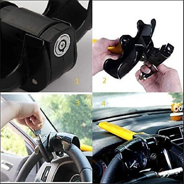 Universal Bilrattstyre Lås, Stöldskydd Auto Van Säkerhet Rotationslås (1st, Gul)