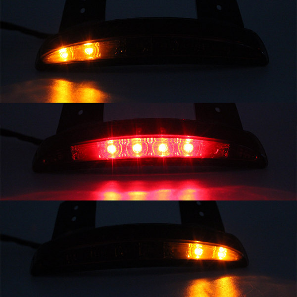 1 x rødt skall motorsykkel modifisert LED baklys, egnet for Harley motorsykkel fem-linjers bakre bremselys/Harley baklys med