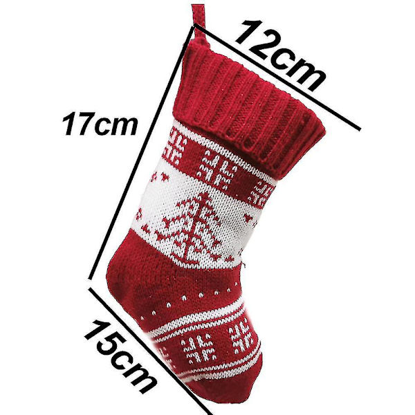 Julstrumpa för semester- och juldekorationer, juldekorationer 2-pack - röd