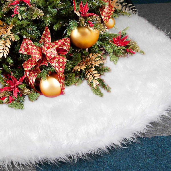 Julgranskjolar Plysch fuskpäls Handgjord mjuk lyxig trädkjol