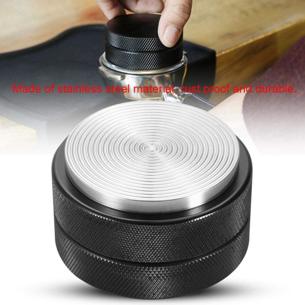 51mm Espresso-tamper i rustfritt stål, kalibrert kaffetamper, bønnepulverpresse, svart (trådbase)