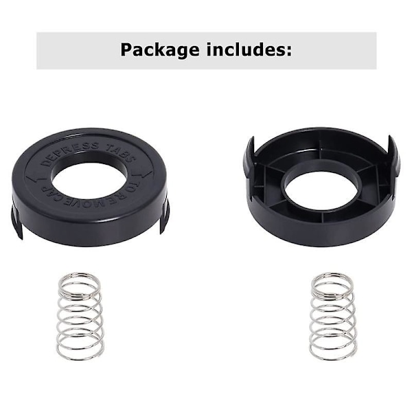 4 ST 682378-02 Spolkåpa med Fjäder Kompatibel med Black + Decker GLC12 GL250 GL310 GL360 S