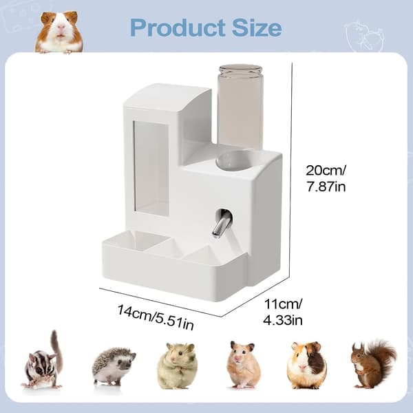 Hamster Vanddispenser, Automatisk Hamsterfoderautomat, Interaktiv Anti-tip Indendørs/Udendørs