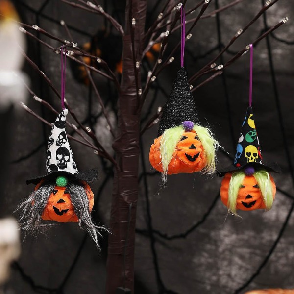 Halloween-tomtepynt Pumpapynt Hängande Tomte Handgjord Svensk Tomte Skandinavisk Elf Träd Eldstad Heminredning Typ C