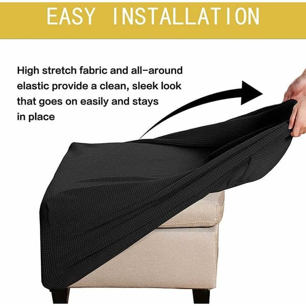 (Black) Stretch Slipcovers, Square Spandex Fabric Slipcovers for