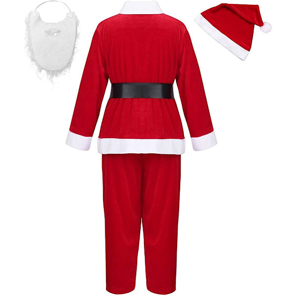 Joulupukki-asu Lapsille Unisex Pojat Tytöt Deluxe Joulupukki-asu Tonttuasu Cosplay Show Party Joululahjat (korkeudelle 110-120cm)