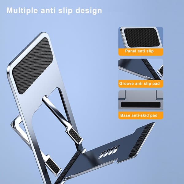 Sort Mobiltelefonholder, Foldbar Justerbar Rejsetelefonholder/Tabletholder