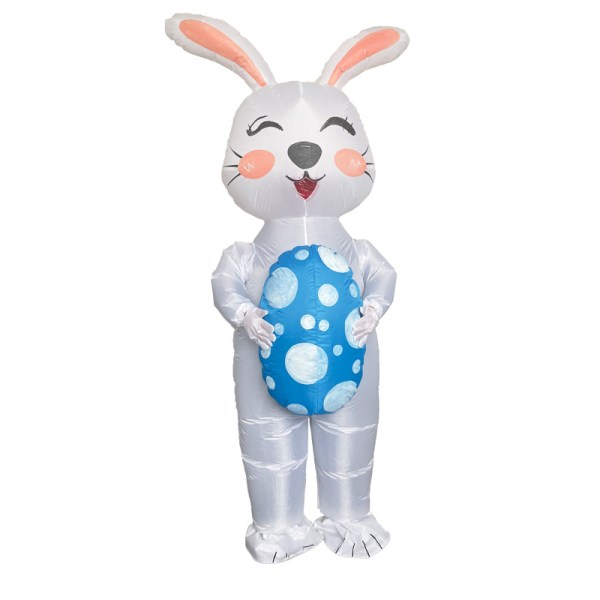 Morsom påskehare oppblåsbar kostyme Dyre-cosplay-kostyme for festlig kanin oppblåsbar kostyme
