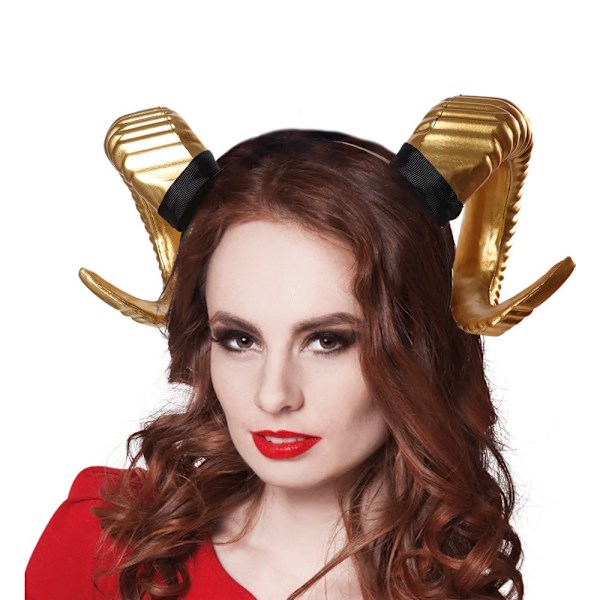 Goottilainen Kulta/Hopea Lampaansarven Pääpanta Vintage Hiuspannan Joulujuhlat Cosplay Pääasu DIY Valokuva Tarvikkeet