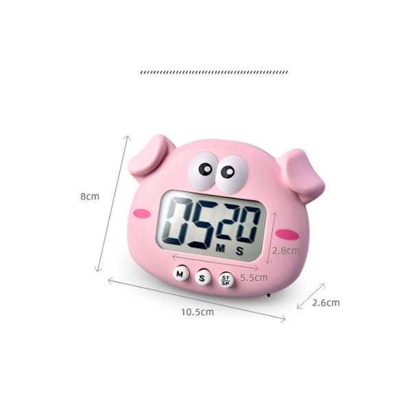 2-pack magnetisk timer, mekanisk kökstimer, elektrisk timer, magnetisk kökstimer, matlagningstimer, tecknad kökstimer