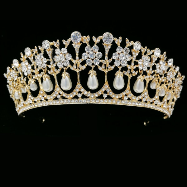 CROWN GUIDE Krystall Rhinestone Queen Bride Tiara Krone for kvinner Jenter Hodeplagg Vintage Brude Bursdag Prom Bryllup Ti