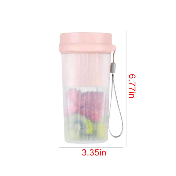 Bärbar Blender, Personlig Mini-flaska Resa Elektrisk Smoothie Blender Maker Fruktjuicekopp Rosa Pink