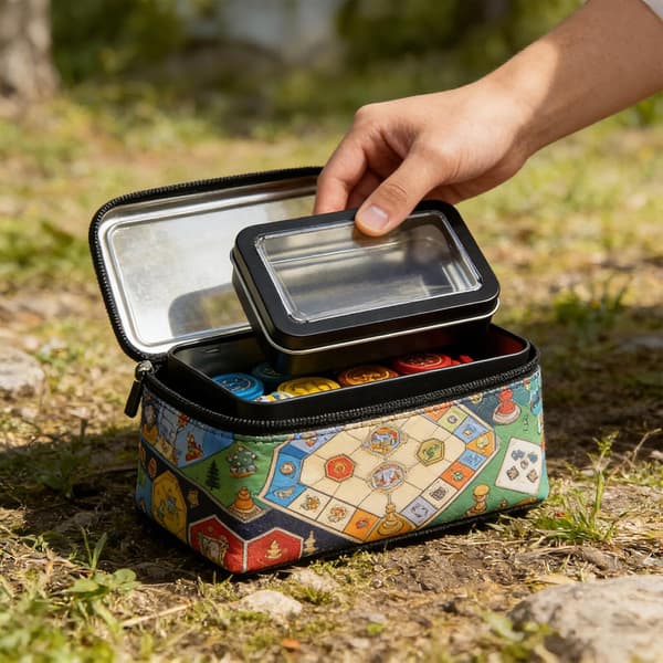 7 pcs Tin Boxes for Playing Cards and Dice with Window Lids, Portable Metal Box