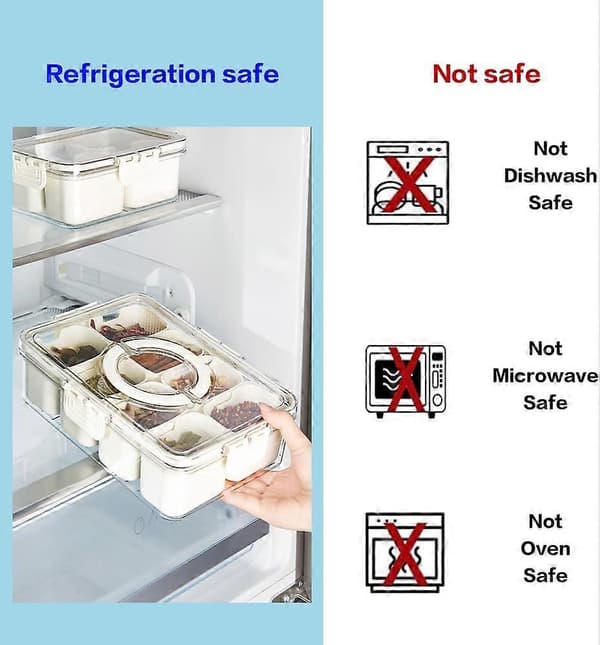 Serving Tray with Lid and Handle, Portable Snack Box for Snacks, Snack Box for Fruit