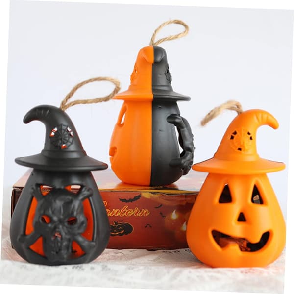 A-2 stk Halloween Lanterne Græskar Natlys Halloween Dekor