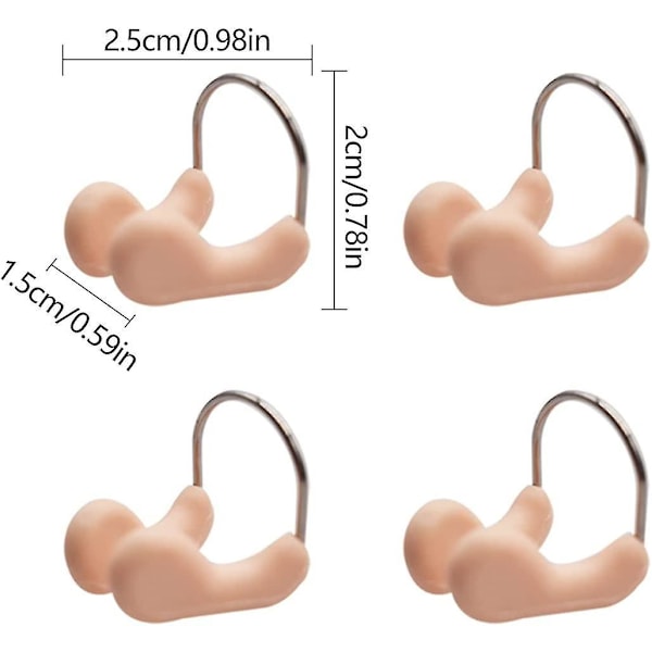 Neklype, 12 stk. Komfortabel Unisex Neklype Svømming Neseplugg Vanntett Silikon Neklype Beskytter Med Myk Polstring For Fritidssvømmere