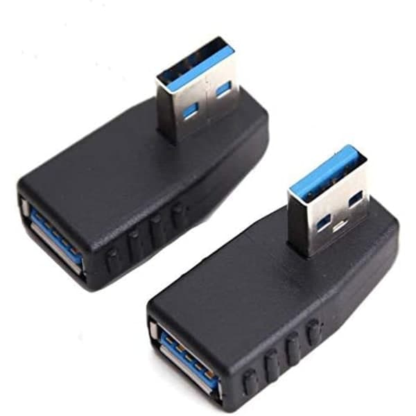 USB 3.0 -sovitin 90 asteen uros-naarasliitin