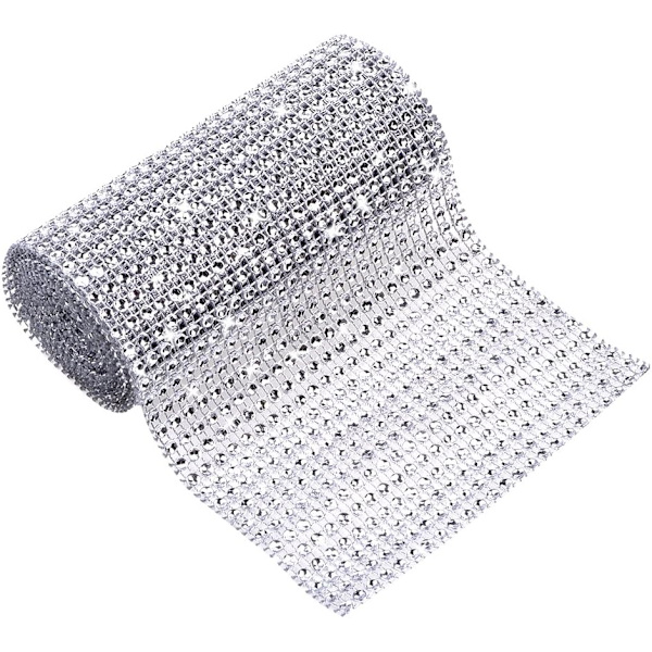 24 stk. Akryl Rhinestone Diamant Kagebånd, 50 Rækker (Ca. 25 cm bred * 4,5 m lang)