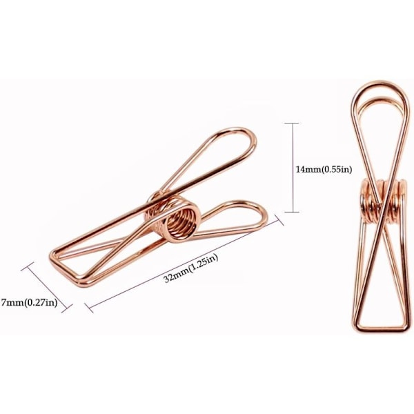 Pakke med 15 Rosenguld-grøn-sort - Små Metalclips Multifunktionelle Nytteklips - Metaltråd Hul Ud Multifunktionelle Nytteklips