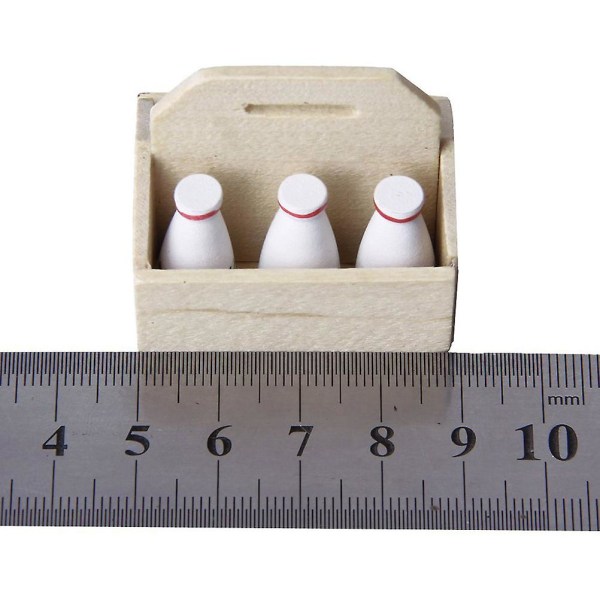 1/12 Minihus Miniatyrkök Mjölkställ Med Flaskor Set