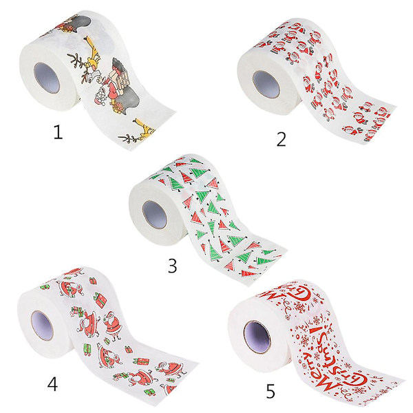 Julgrans-Toalettpapper - Rolig Jultomte-Toalettpappersrulle för Badrum, Fest, Julgran
