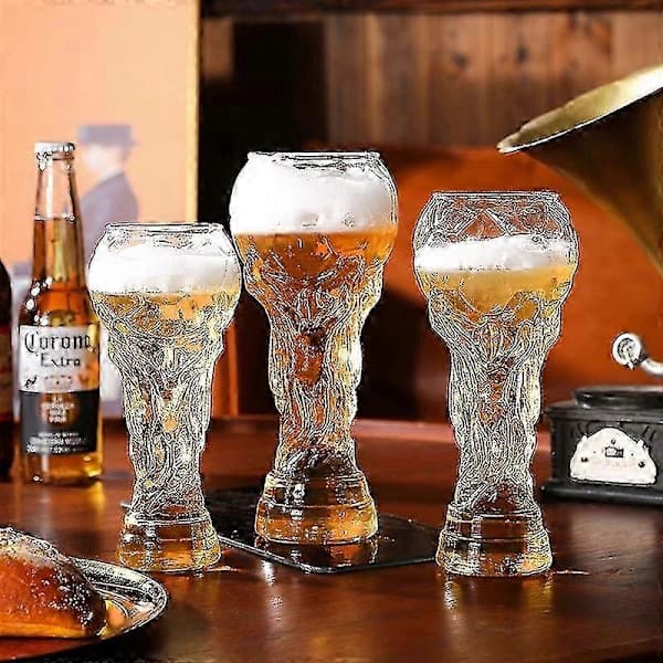 2022 VM Ölglas Set - 2 Hercules Muggar, Fotbolls- & Vinglas - 600ml