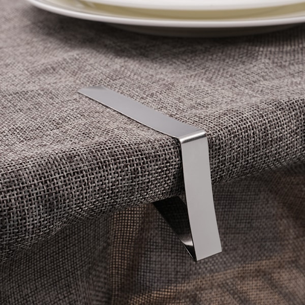 12 Pak Picnic Bordklemmer Fleksible Rustfrit Stål Dug Dæksel Klemmer Dug Holdere Ideel til Picnic