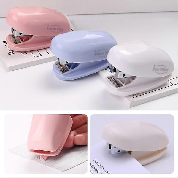 Mini Stapler Set with 1000pcs 26/6 Staples and Built-in Staple Remover, 12 Sheet Capacity, Compact for Office/School