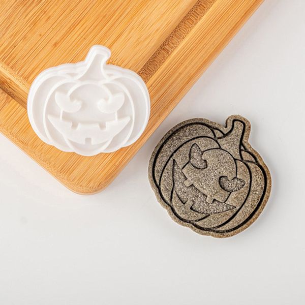 Halloween Cookieform Plast 3D Tegneserie Trykket Cookie Cutter Gresskar Form