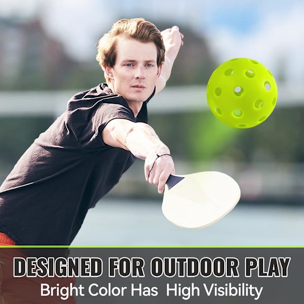 Standard Balls - Tilbehørssett - Høy sprett True Flight & Holdbare Pickle Balls Treningsballer Hule