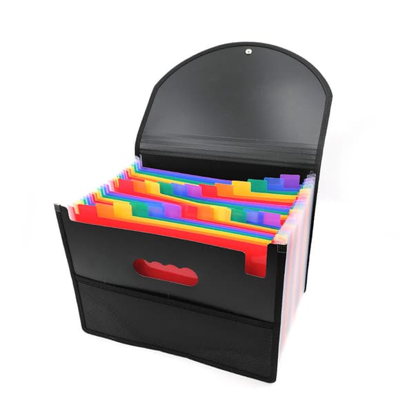 Expanding Folder with 25 Pockets, A4 Size, Colored Tabs, Labels, Quick Access