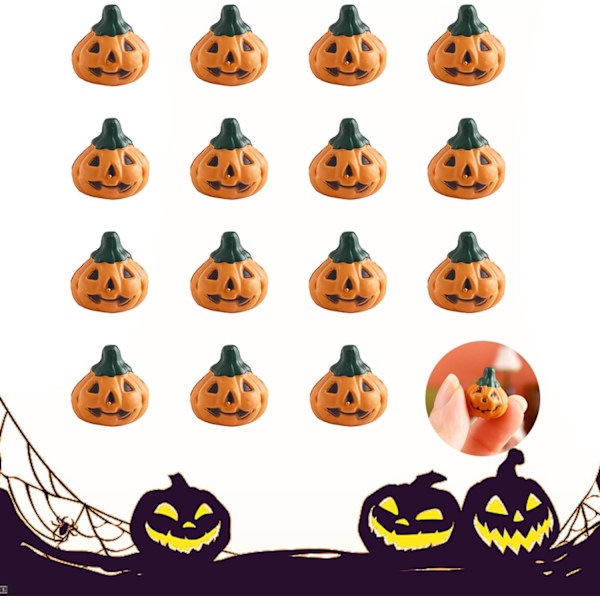 50 kpl Halloween-miniatyyripumppuja Muoviset miniatyyripumppumallit Koristeet Realistiset ontto pumppupatsaat DIY:tä varten