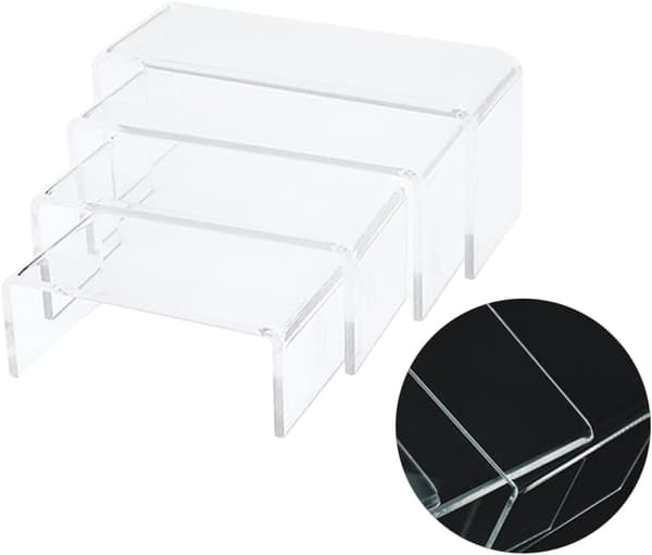 4 stk U-formet akryl displaystativ Transparent skrivebordsorganisator