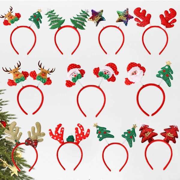 6 stk. julehårbånd, søde julehatte, til julefest, julemiddag A