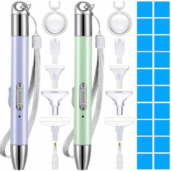 Diamantmalingspenn med lysende spissborepenn 5D DIY Diamantmaling