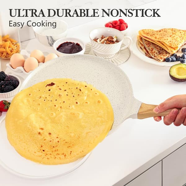 26 cm Crepe Pan - Induction Compatible - Crepe Maker with Batter Spreader