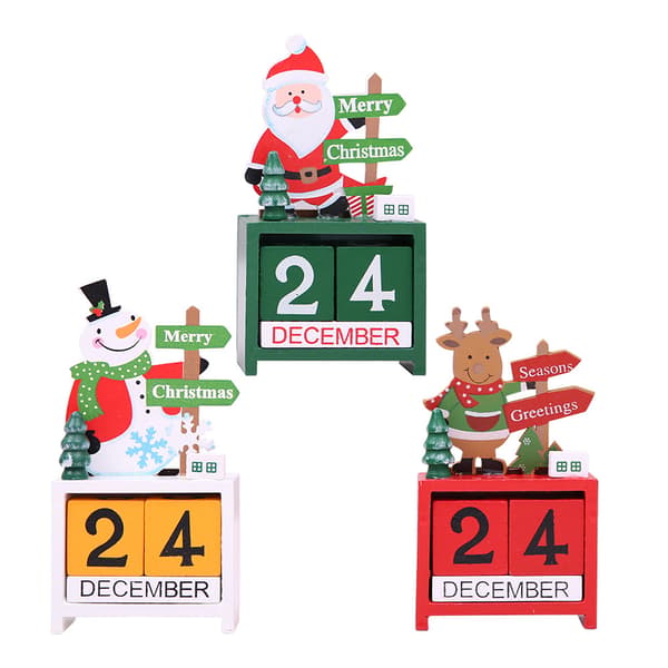 3 stk. julekalender i tre, håndverksdekorasjon til jul
