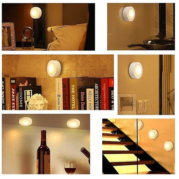 Wireless Dimmable Under Cabinet Lighting with Touch Sensor, LED Night Lights, Battery Powered Remote Control, Garden Decoration Lights, White