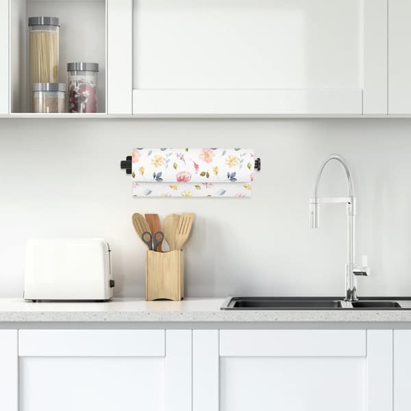 Sølvfarget papirhåndkleholder, selvklebende eller boring under skap