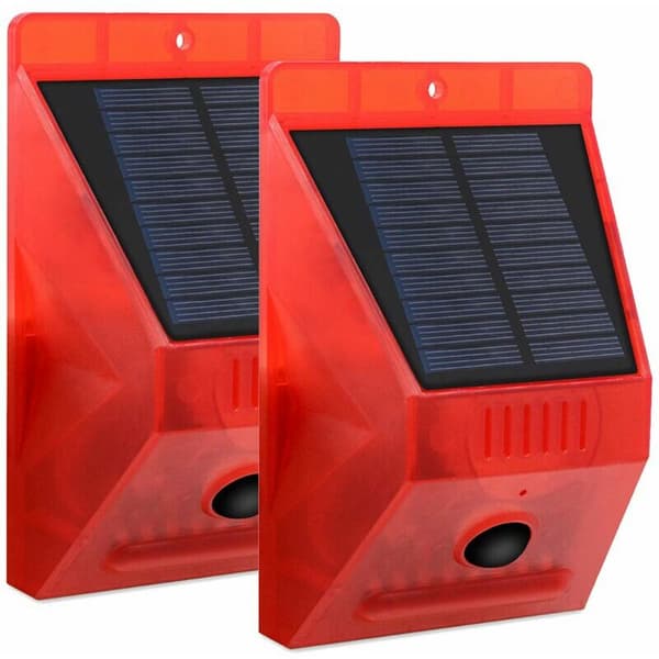 Solar Light Motion Detector IP65 Waterproof LED Strobe Light Apartment Terrace 2 Pieces