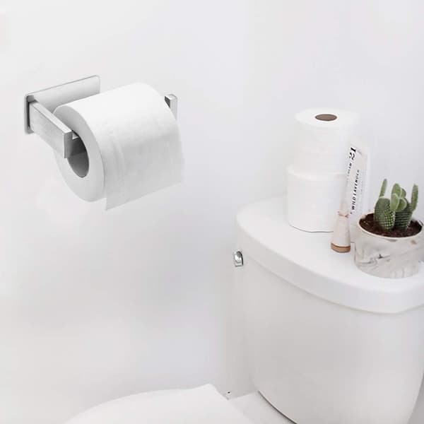 Selvklæbende Toiletpapirholder Uden Boring Børstet Rustfrit Stål Toiletpapirholder