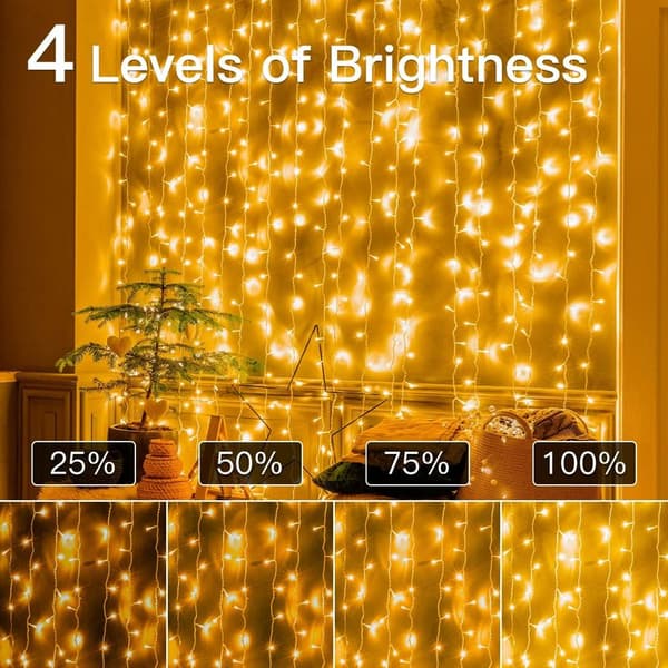 100m LED String Lights, 1000 LEDs – IP44 Waterproof – 8 Modes with Remote Control – Indoor and Outdoor Decoration – Warm White